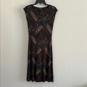 LAUREN Ralph Lauren Equestrian silk wool elegant Dress xs